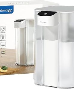 Waterdrop Electric Water Filter Pitcher, Rechargeable Water Dispenser, Instant 15-Cup Countertop Purifier, NSF/ANSI 401&53&42&372, Reduce PFAS, Lead, Chlorine, White, with 1 Filter, Does not Lower TDS