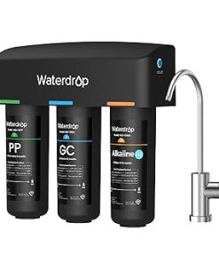 Waterdrop TSB-ALK 8 Layer High Capacity Slightly Alkaline Under Sink Water Filter, Reduces PFAS, PFOA/PFOS, Fluoride, Chlorine, Bad Taste & Odor, with Dedicated Faucet, Under Sink Water Filter