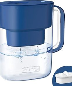 Waterdrop 200-Gallon Long-Life Lucid 10-Cup Water Filter Pitcher, Black & Waterdrop WD-PF-01A Plus Replacement Filters for All Waterdrop Pitcher Filtration System, Pack of 3 2