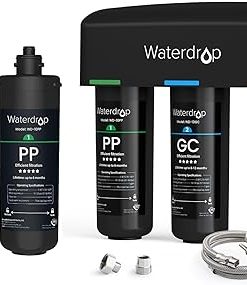 Waterdrop WD-10PP-2 and TSA Under Sink Water Filter, Under Sink Water Filtration System, Reduces PFAS, PFOA/PFOS, Fluoride, Chlorine, Bad Taste & Odor, NSF/ANSI 42 Certified Element, USA Tech-Bundle