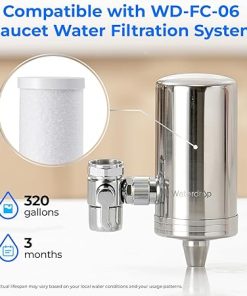 Waterdrop WD-FF-03A Faucet Replacement Filter, Carbon Block Filter Fits WD-FC-01, WD-FC-02, WD-FC-06, Reduces Chlorine, Heavy Metals and Bad Taste, Pack of 1 2