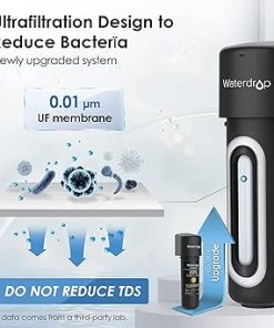 Waterdrop 10UA-UF 0.01 μm Ultra Filtration Under Sink Water Filter for Baçtёria Reduction, Reduces Lead, Chlorine, Bad Taste & Odor, 8K Gallons, Direct Connect to Kitchen Faucet, USA Tech 2