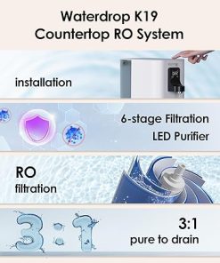 Waterdrop K19-S Countertop Reverse Osmosis System, 4 Stage Reverse Osmosis Water Filter Countertop, 3:1 Pure to Drain, Reduce PFAS, No Installation Required, BPA Free 2