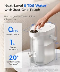 Waterdrop 0 TDS Zero TDS Water Rechargeable Water Filter Dispenser, 4-Stage Instant Electric Powerful Pitcher, Reduce Chlorine, Lead, 15-Cup Countertop Water Filtration System with 1 Filter, White 2