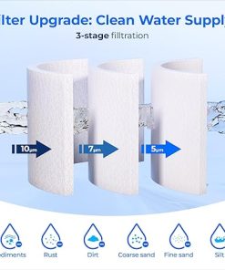 Watedrop 5 Micron Water Filter 10″ x 2.5″ Whole House Water Filter Replacement Cartridge, Sediment Water Filter Replacement for Any 10 inch RO Unit, Aqua-Pure® AP110, Culligan® P5, WHKF-GD05, 6 Pack 2