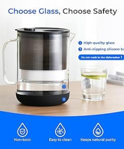 Waterdrop Glass Water Filter Pitcher with 1 Filter, Eco-Friendly, with NSF 53&42&372 Certified Filter, 7-Cup, Reduces PFOA/PFOS, Chlorine, Cadmium, Copper, Mercury, BPA Free, Easy to Clean, Black 2