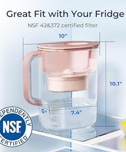 Waterdrop Water Filter Pitcher with 1 Filter, 200-Gallon Long-Life, 10-Cup Large Water Filter Pitcher, NSF Certified, 5X Times Lifetime, Reduces PFOA/PFOS, Chlorine, Pink 2
