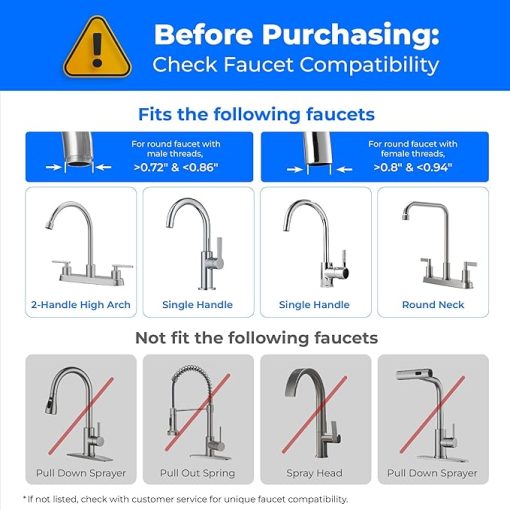 Waterdrop Water Filter for Sink Faucet, NSF Certified Water Purifier, 640 Gallon Tap Water Filter for Kitchen Sink, Reduces Chlorine, Lead-Free Material, Faucet Mount Water Filtration System, 2 Filter - Image 2
