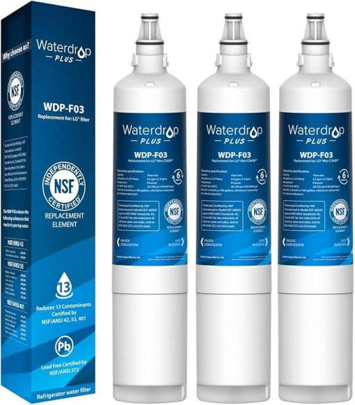 Waterdrop Plus 5231JA2006A NSF 401&53 Certified, Replacement for LG® LT600P®, KENMORE® 9990, 46-9990, WFC2001, LFX25960ST, rwf1000a Refrigerator Water Filter, 3 Filters(Package May Vary) - Image 2