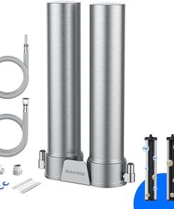 Waterdrop DST Under Sink Water Filter System, Under Sink Water Filtration System, NSF Certified Elements, Reduce Chlorine, PFOA/PFOS, Bad Taste & Odor, Silver Ions Enhanced Filtration, Stainless Steel