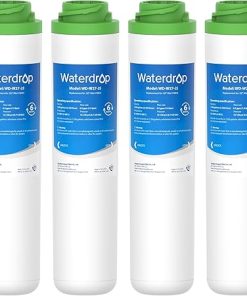 Waterdrop FQK2J Under Sink Water Filter, Replacement for GE FQK2J, FQK1K, 1350 Gallons Dual Flow Drinking Water Replacement Filters (4 Count)