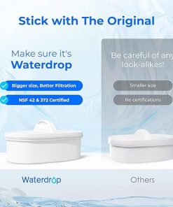 [Original] Waterdrop WD-PF-01A Plus NSF Certified Replacement Filters for All Waterdrop Pitcher and Dispenser Filtration System, Reduces PFAS, PFOA/PFOS, Last Up to 2 Months or 200 Gallons (1 Pack) 2