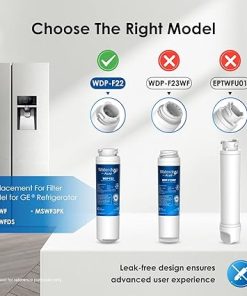 Waterdrop Plus MSWF Refrigerator Water Filter, 𝐑𝐞𝐝𝐮𝐜𝐢𝐧𝐠 𝐏𝐅𝐀𝐒 and lead, Replacement for GE® MSWF, 101820A, 101821B, RWF1500A, 1 Pack (Package may vary) 2