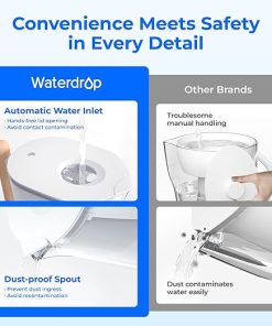 Waterdrop Water Filter Pitcher with 1 Filter, 200-Gallon Long-Life, Chubby 10-Cup Large Water Filter Pitcher, NSF Certified, 5X Times Lifetime, Reduces PFOA/PFOS, BPA Free, White 2