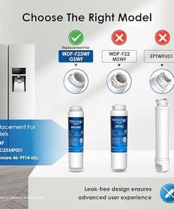 Waterdrop Plus GSWF 𝐍𝐒𝐅 𝟒𝟎𝟏&53 Certified Refrigerator Water Filter, 𝐑𝐞𝐝𝐮𝐜𝐞 lead and 𝐏𝐅𝐀𝐒, Replacement for GE® GSWF Smart Water 238C2334P001, Kenmore® 46-9914, 9914 2