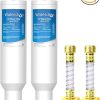 Waterdrop RV Water Filter, NSF Certified, Reduces Chlorine, Bad Taste, Odor, 2 Pack, Flexible Hose Protector