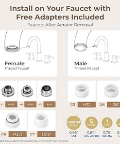 Waterdrop Water Filter for Sink Faucet 2.0, Bathroom Sink Water Filter Faucet for Skin, 0.01 Micron, Reduce Chlorine & Scale Control，BFT1 Water Softner(1 Filter Included) 2