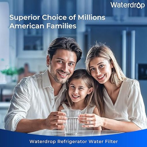 Waterdrop Plus 644845 NSF 401&53&42 Certified Refrigerator Water Filter, 𝐑𝐞𝐝𝐮𝐜𝐢𝐧𝐠 lead and 𝐏𝐅𝐀𝐒, Replacement for Bosch® 11034152, 9000077104，UltraClarity® REPLFLTR10, 3 Filters - Image 2