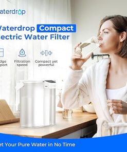 Waterdrop Compact Electric Water Filter Pitcher, Dispenser, 200-Gallon, 5X Times Long-Life Water Filter for Fridge, Reduce PFAS, Chlorine, Lead, 14-Cup, White, with 1 Filter & 3 Alkaline Filters 2