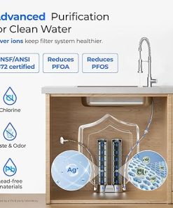 Waterdrop DST Under Sink Water Filter System, Under Sink Water Filtration System, NSF Certified Elements, Reduce Chlorine, PFOA/PFOS, Bad Taste & Odor, Silver Ions Enhanced Filtration, Stainless Steel 2