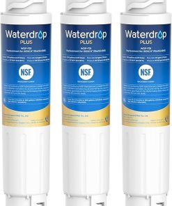 Waterdrop Plus 644845 NSF 401&53&42 Certified Refrigerator Water Filter, 𝐑𝐞𝐝𝐮𝐜𝐢𝐧𝐠 lead and 𝐏𝐅𝐀𝐒, Replacement for Bosch® 11034152, 9000077104，UltraClarity® REPLFLTR10, 3 Filters