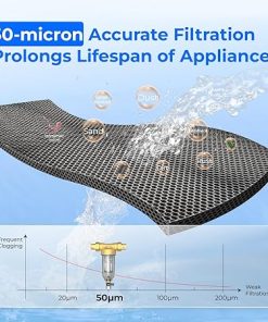 Waterdrop 40-50 Micron Spin Down Sediment Filter, Backwash Whole House Water Filter System for Well/City Water 2