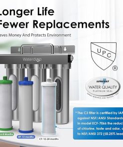 Waterdrop Under Sink Water Filter Replacement for TST-UF, 2 PP + 1 Ultra Filtration + 1 Carbon Water Filter 2